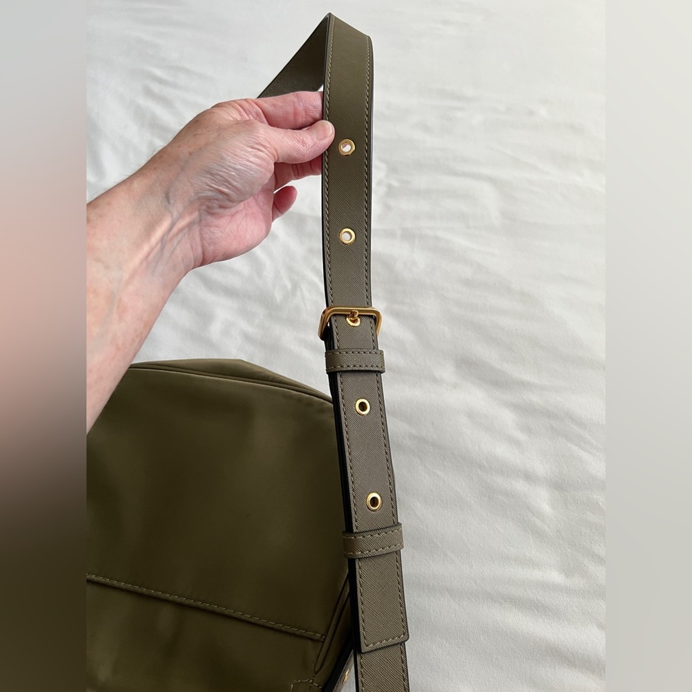 Marc Jacobs Trooper Nomad Saddlebag Olive Green Nylon Brass Hardware Crossbody - Picture 11 of 15